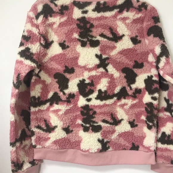 Full Tilt Pink Camo Teddy sweatshirt Sz M - Picture 8 of 10